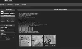 Marketplace interface with various product categories